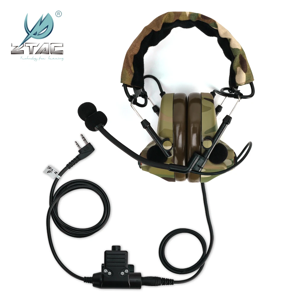 Z-TAC Softair Tactical Headphones Comtac II Sordin Military Active  Noise Canceling Airsoft BaoFeng PTT Headset Radio Shooting