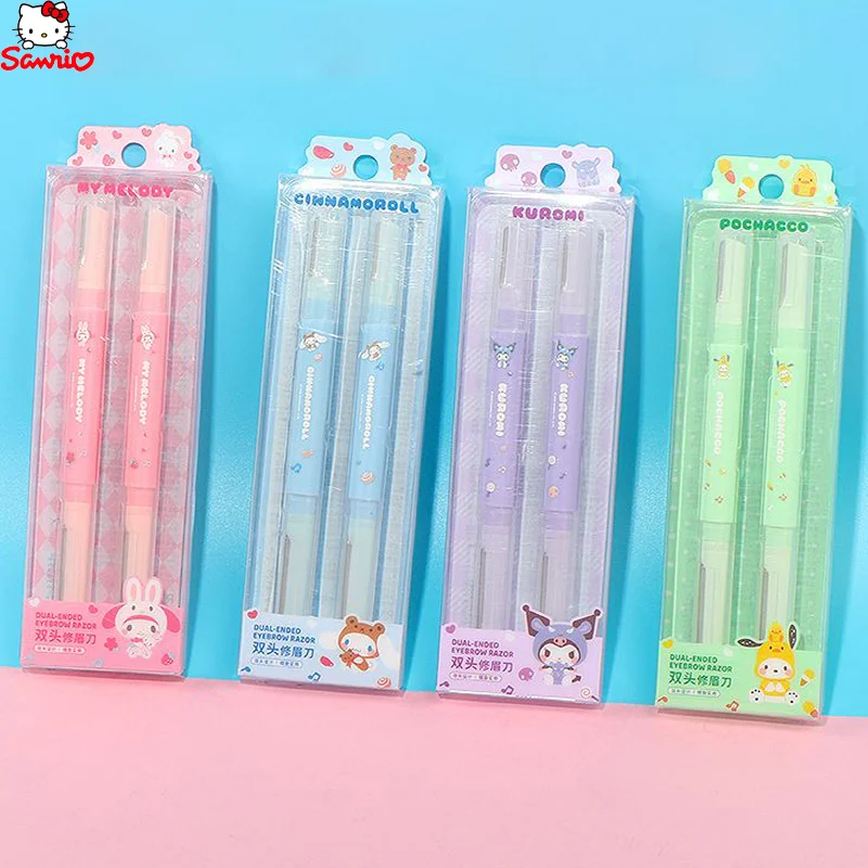 

Триммер для бровей Hello Kitty Kawaii Sanrio My Melody Kuromi, двухсторонний триммер для бровей Kulomi с защитой от царапин, подарок Hello Kitty