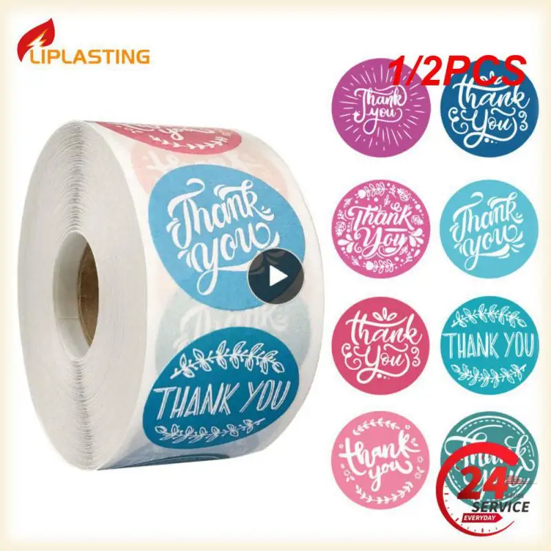 

1/2 шт., яркие круглые наклейки «thank you»