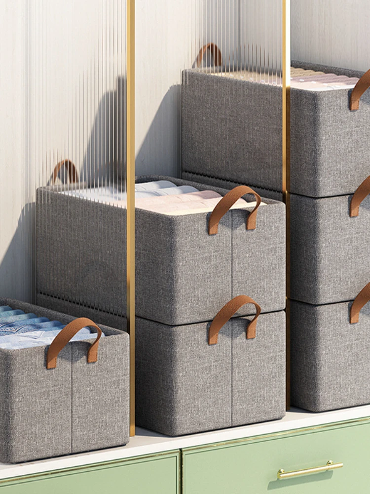 

Clothes Storage Box Large Drawer Sweater Pants Sorting Box Wardrobe Folding Steel Frame Clothes Storage Artifact