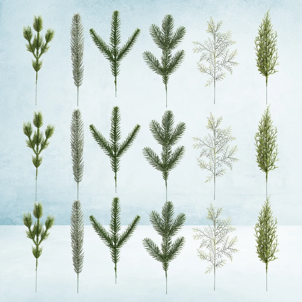 

Pine Leaves Artificial Leaf Decor Christmas Picks Green Branches Greenery Fake Home Plantstree Garland Stemsfiller Pickplastic