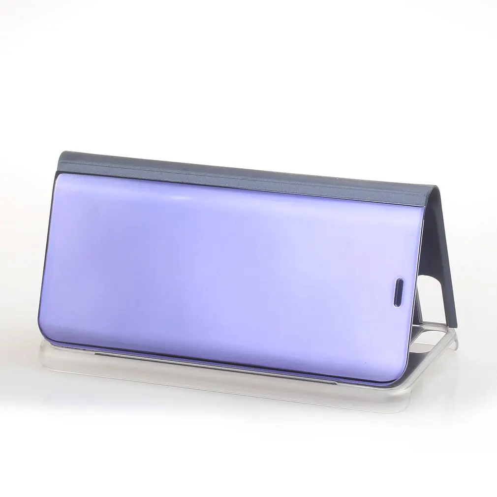 

Newest Electroplated Smart Mirror Stand Case Mobile Phone Shell Flip Cover Sleep Smartphone Blue perple