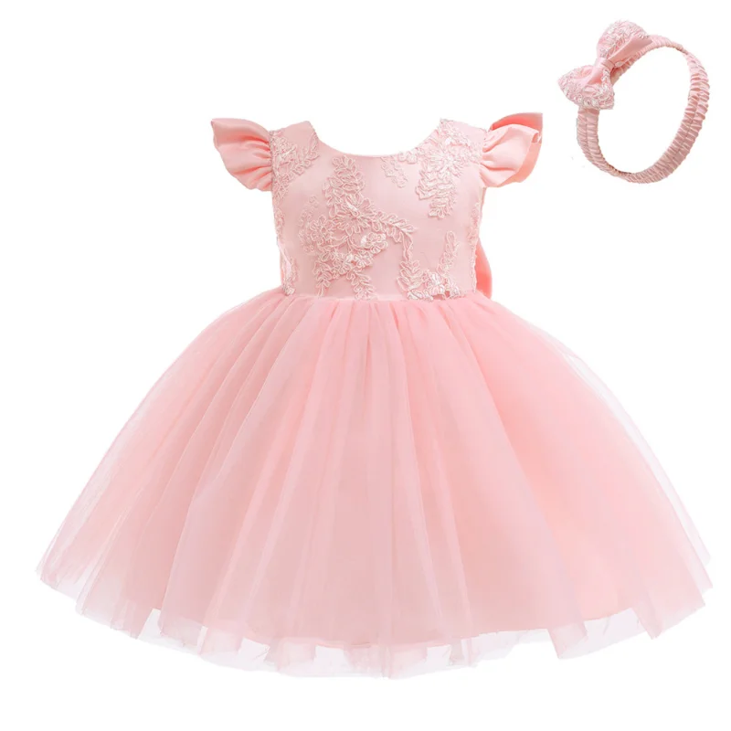 

Lace pink dress princess dress bowls Children's gathering dress young and young children kids dresses for girls xb199