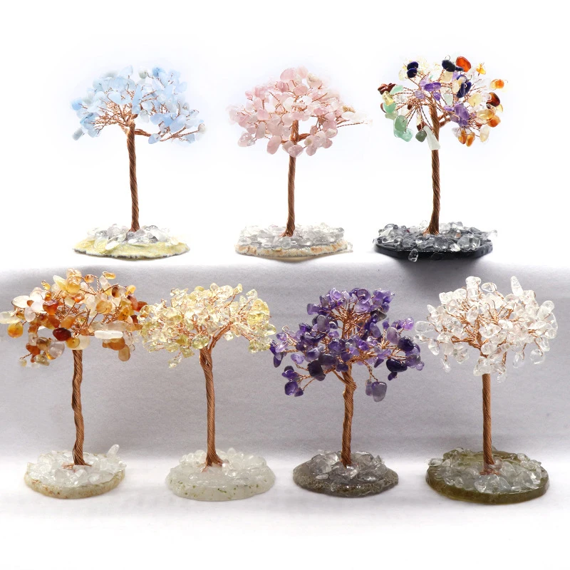 

Crystal Natural Crystal Bonsai Money Tree Lucky Tree Feng Shui Money Tree for Tabletop Decor Home Office