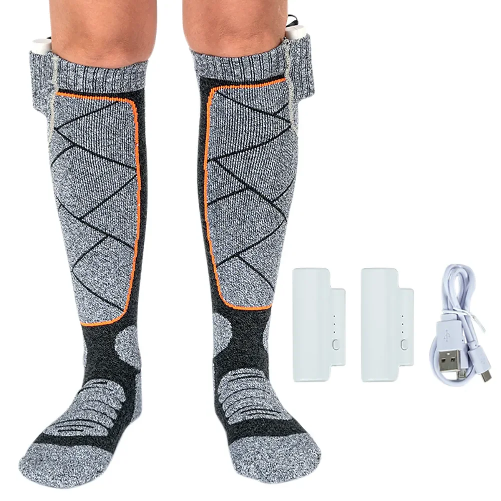 Warm Socks 3.7v Battery Heating Socks Elastic Comfortable 3 Modes Adjustable for Fishing Camping for Hiking Skiing