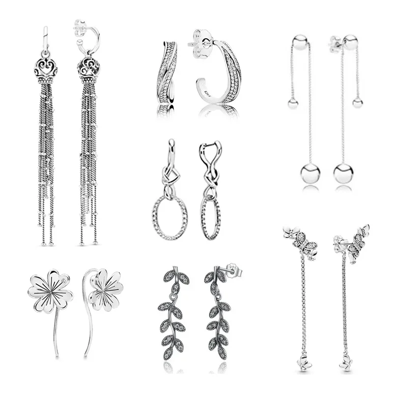 earrings silver 925 korean style  set for women free shipping for women 2022 luxury real money  brincos feminino  sterling Gift