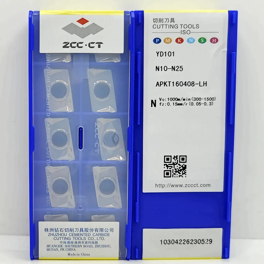 APKT160408-LH YD101 APKT160408 ZCC.CT карбидные пластины для ЧПУ фрезерные Вставки алюминия