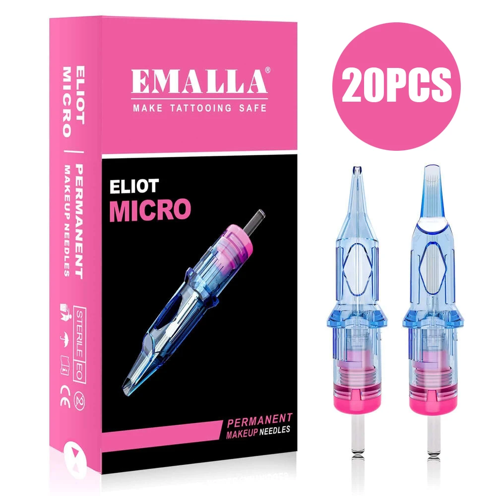 20 шт. EMALLA Eliot PMU иглы для картриджей перманентного макияжа подводка бровей