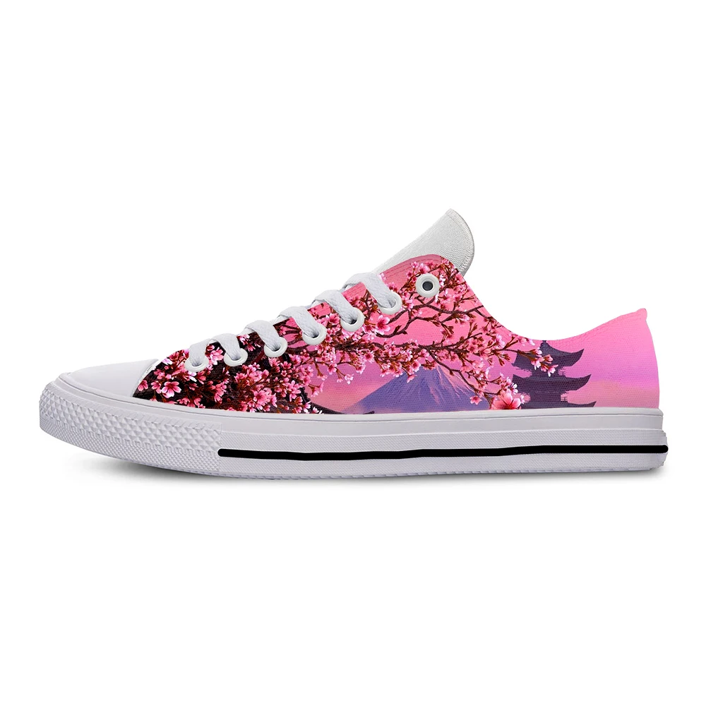 

Текстильные кроссовки SAKURA CHERRY BLOSSOM для мужчин и женщин, модные смешные повседневные сникерсы с низким верхом, легкие дышащие, с 3D принтом