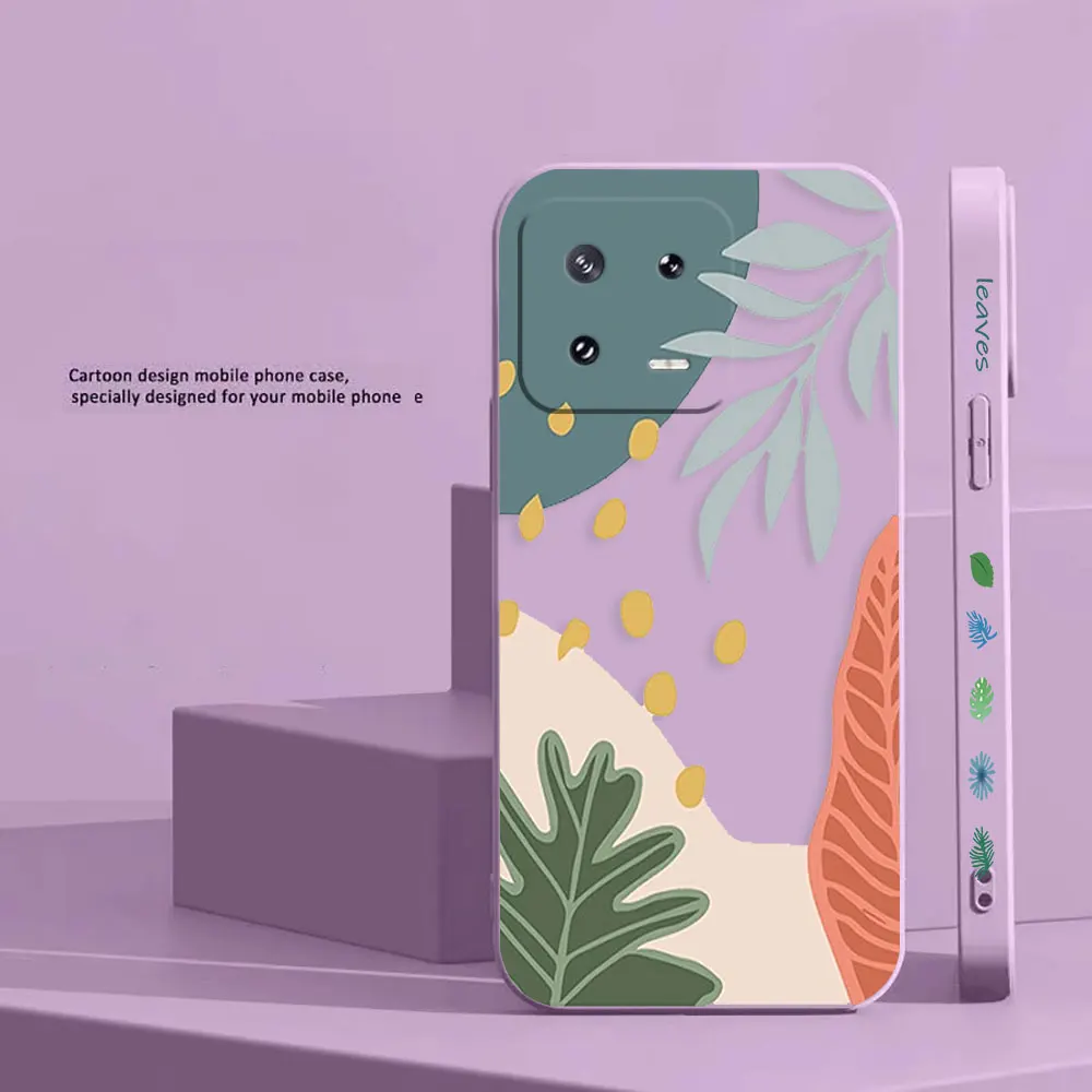 Leaves Patchwork Color Case For Xiaomi 13 12 12S 11 11T 10 10S 9 9SE 8 8SE Pro Ultra Lite Colour Liquid Case Cover Funda Cqoue