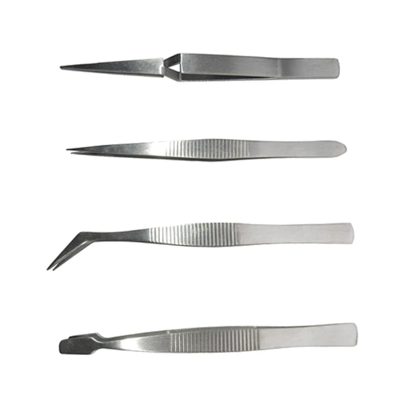 

4 шт., Плоские пинцеты для ремонта ногтей