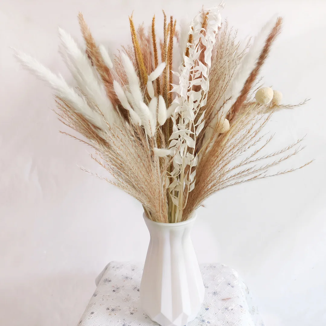 

Dried Pampas Grasses Dried Palm Leaves Rabbit Tail Grass Party Decorations for Wedding Home Bedroom Baby Shower Decoration