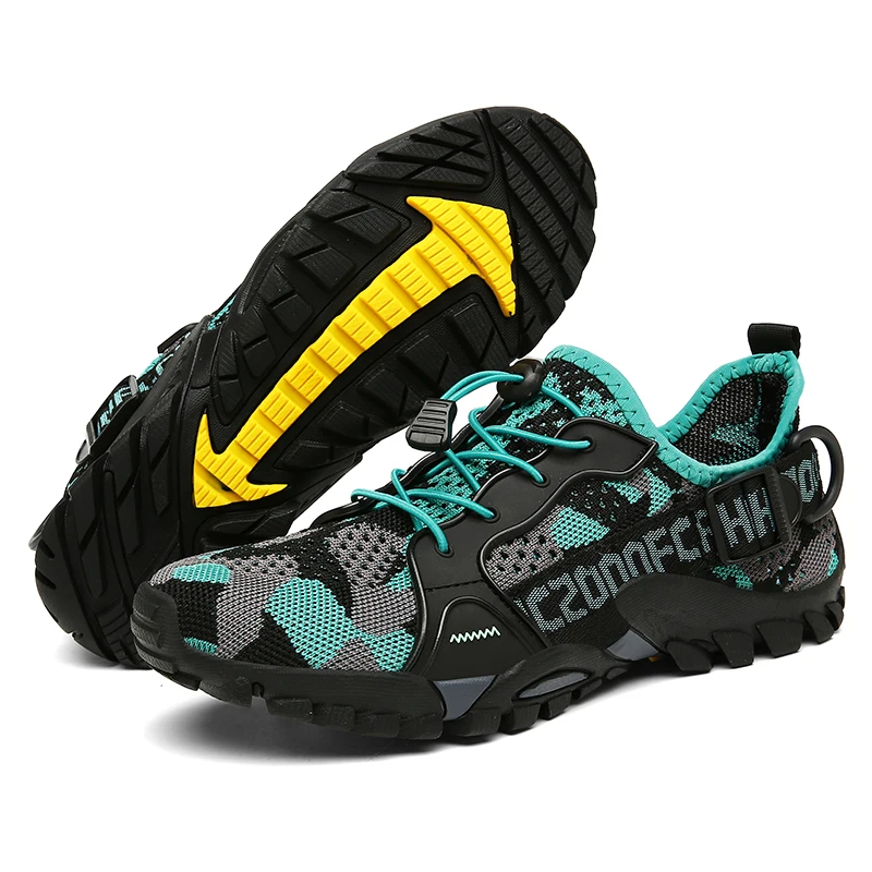 2022 Large size trekking shoes mountaineering shoes with air speed dry camouflage shoes Aqua shoes Male sneakers fishing wader