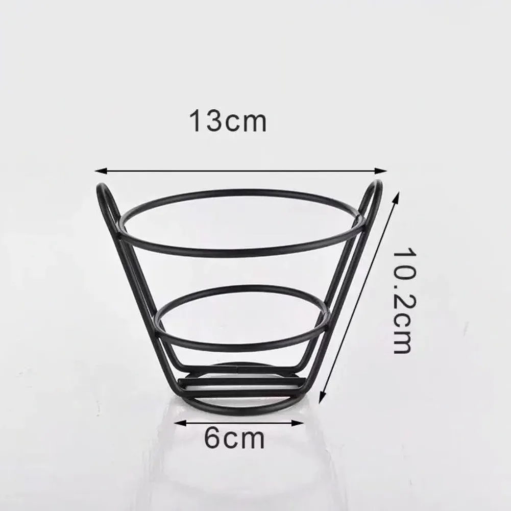 French Fries Basket Food Bucket Snack Chips Container Stainless Steel Portable Handle Tableware Restaurants Bars Outdoor Picnic