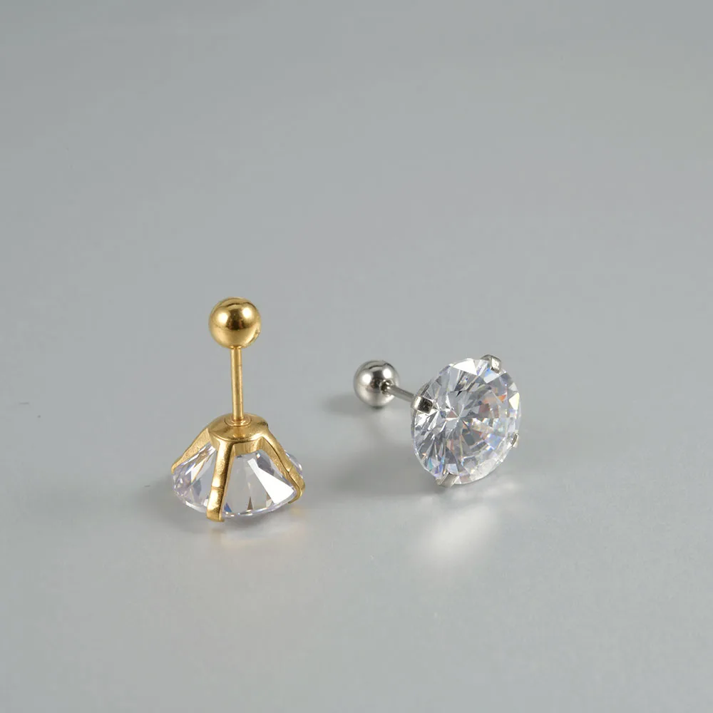 1 пара женские серьги-гвоздики из хирургической стали