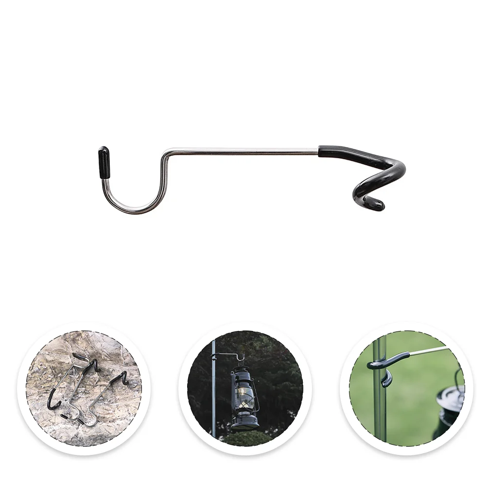 

4 Pcs Camping Tent Lights Camping Light Pole Hook Tent Lamp Hanger Lantern 14X0.3X0.3cm Hooks Tree Branch Cast Iron Travel