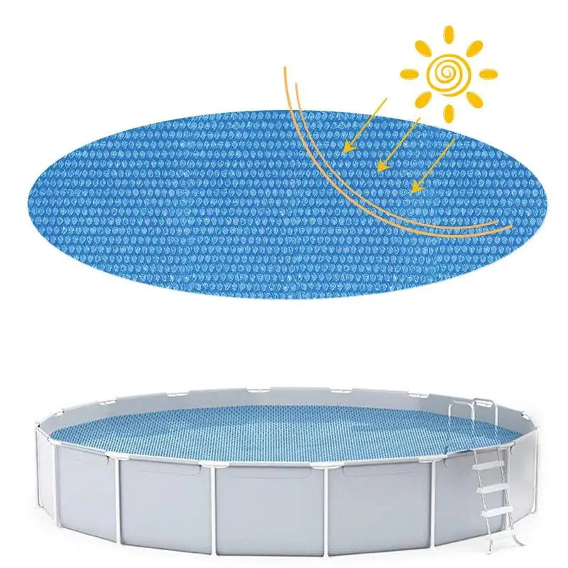 Above Ground Pool Solar Cover Round Heat Insulating Pool Blanket Cover Heart-Shaped Air Bubbles Thermal Blanket For Hot Tub