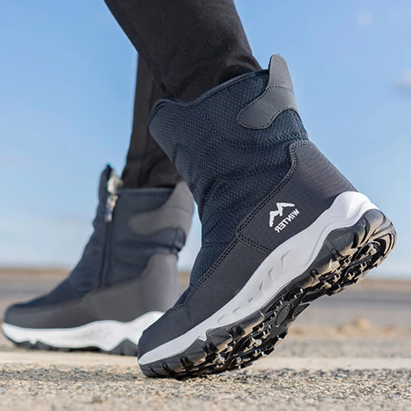 

Женские зимние ботинки, водонепроницаемые зимние ботинки, женская обувь, модная уличная походная обувь, на молнии, теплая плюшевая хлопкова...