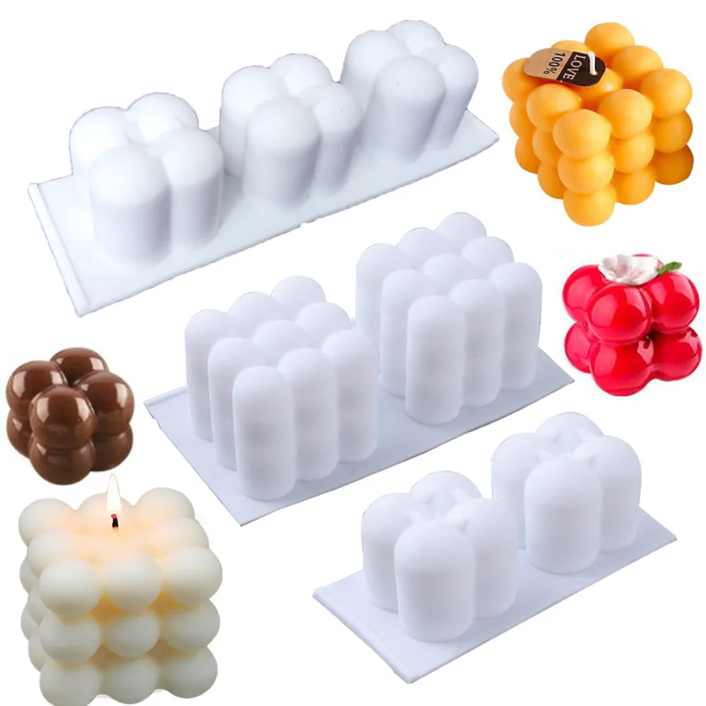 

Non-Stick Bubble Cube Candle Mold DIY Candle Wax Soap Mold Handmade Candle Making Silicone Mold
