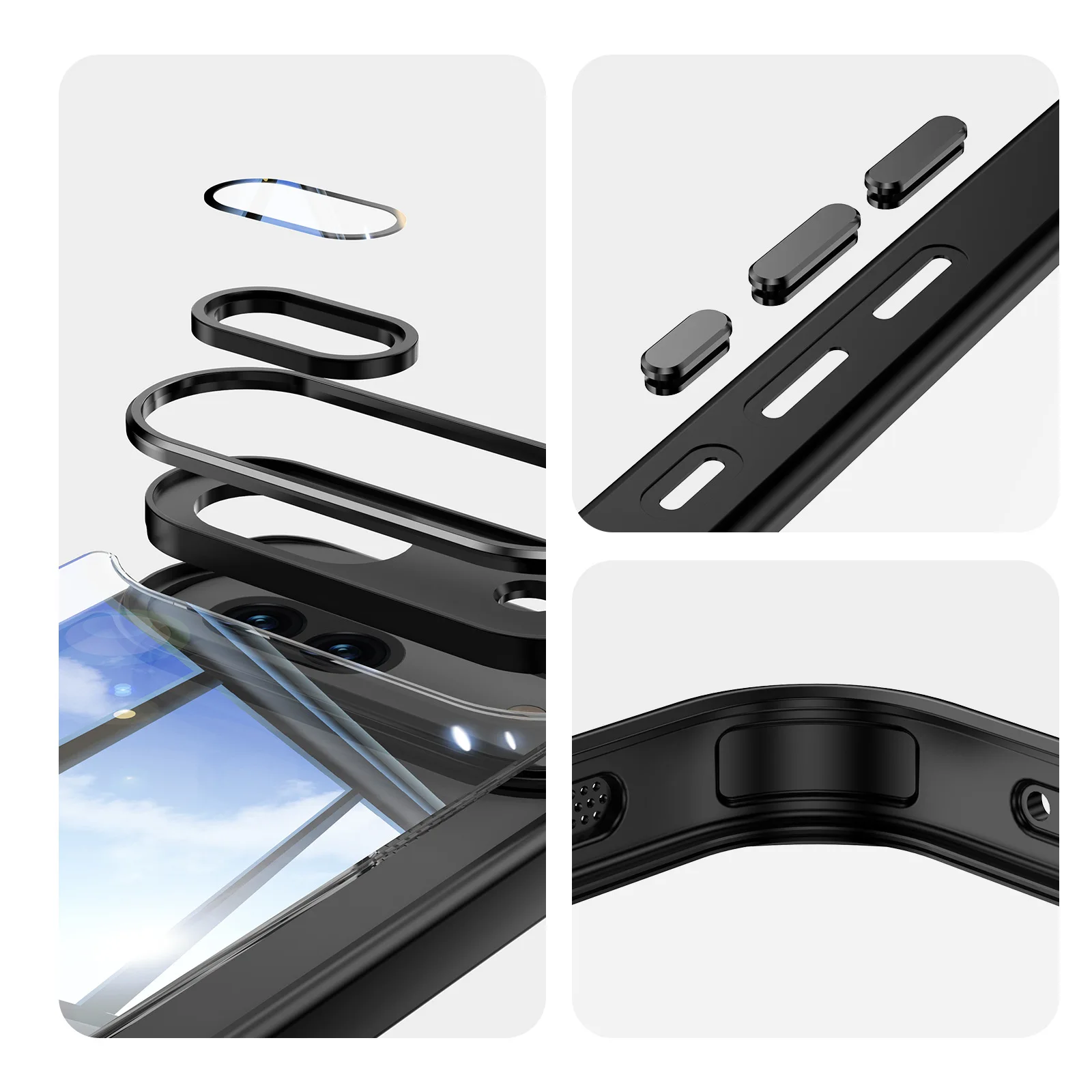 2 в 1 металлический чехол из ТПУ для Google Pixel 9 Pro 8A 2024 Новейшая модная стеклянная