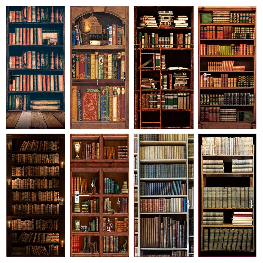3D Library Door Sticker Vinyl Wallpaper Self-adhesive DIY fo