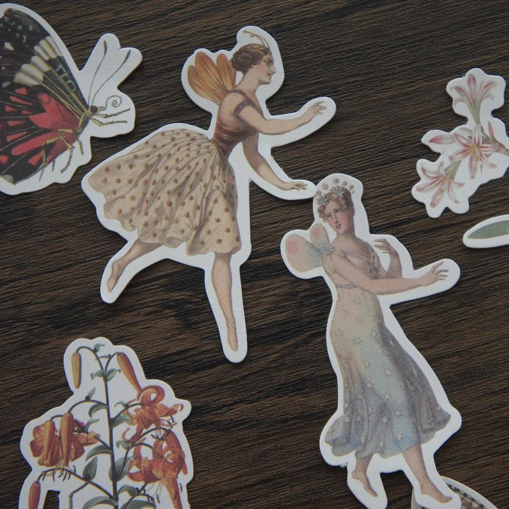 

50pcs Fairy godmother in the flowers Style Creative Craft Paper Background Scrapbooking DIY Use