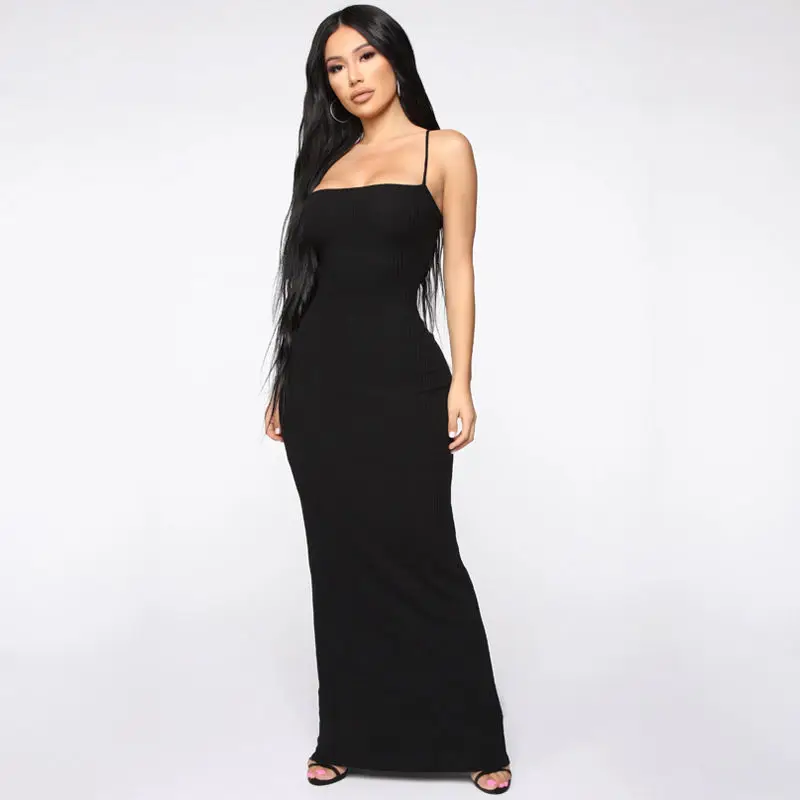 

European And American-Style Women's Clothing2021New Spring Sexy Halter Back Tied Dress Temperament Dress Women's Foreign Trade W