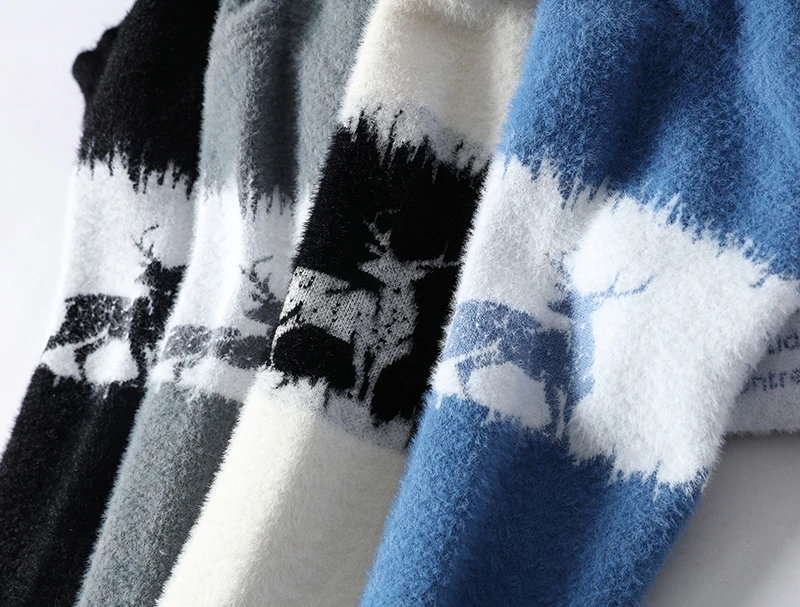 2022 New Autumn Winter Casual Sweater Men Loose Harajuku Style Round Neck Long Sleeve Mens Fashion Pullovers Trendy Sweaters