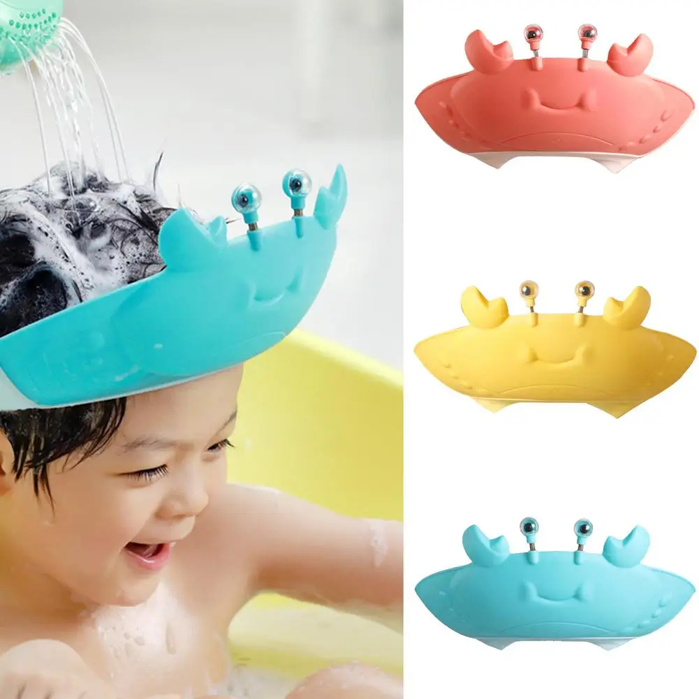 

Baby Shower Shampoo Cap Crab Shape Wash Hair Shield Hat for Baby Children Shower Head Cover Baby Bath Accessories Baby Products