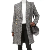 balmain new woolen fabric lapel long sleeved temperament long womens one piece suit