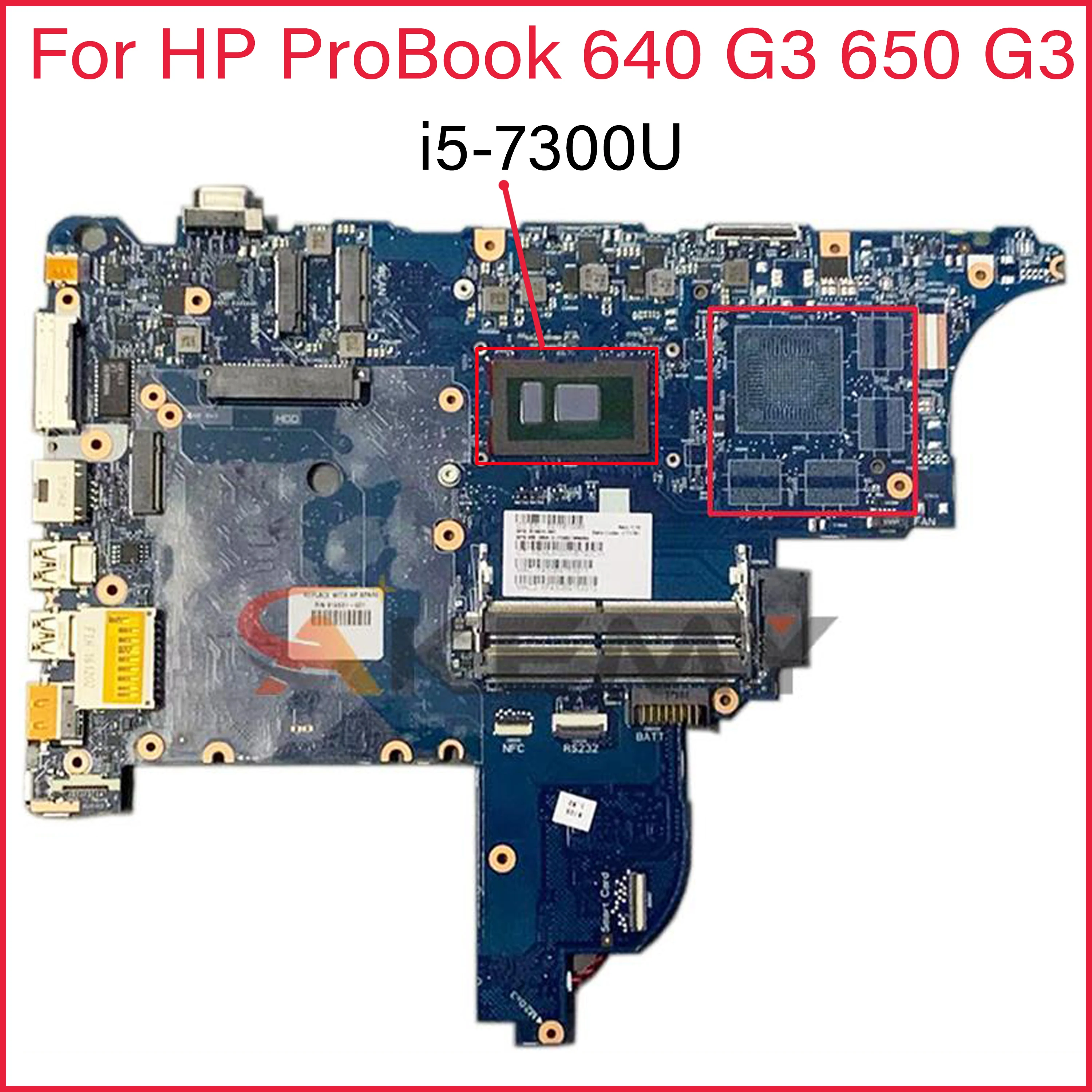 

Оригинальная материнская плата для ноутбука HP 640 G3 650 G3 с процессором i5-7300U DDR4 916834-601 916834-001 6050A2860101-MB-A01