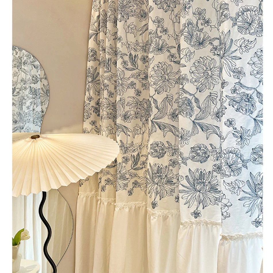 Шторы с вышивкой и рюшами