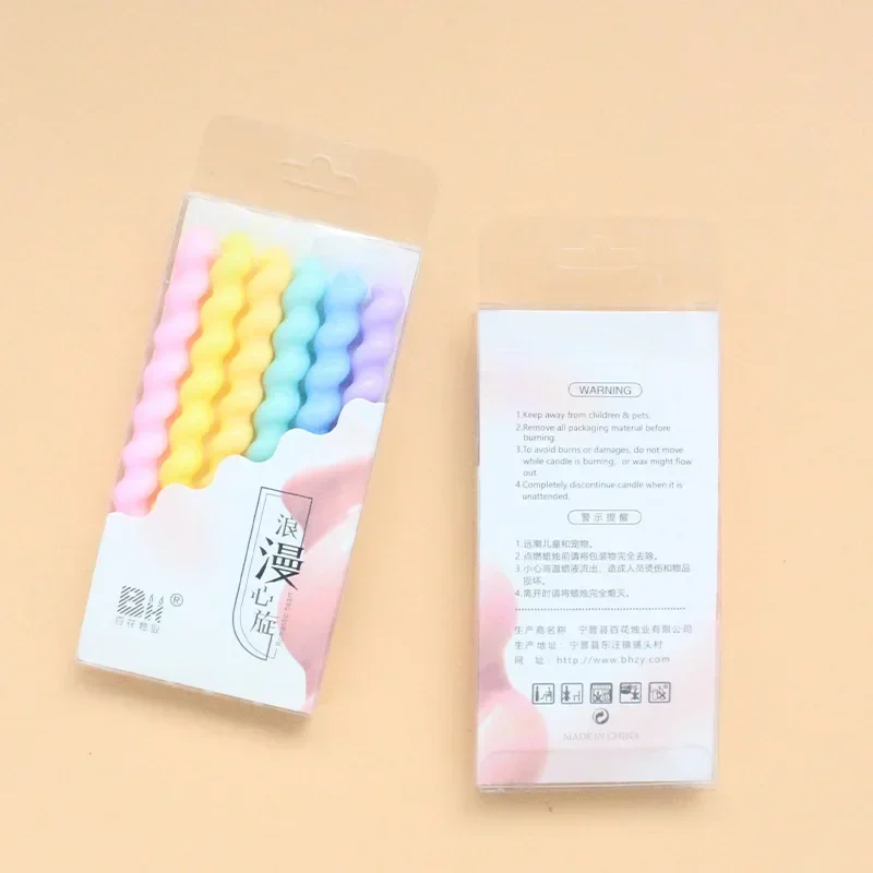 6 шт. разноцветные свечи на день рождения с подставкой