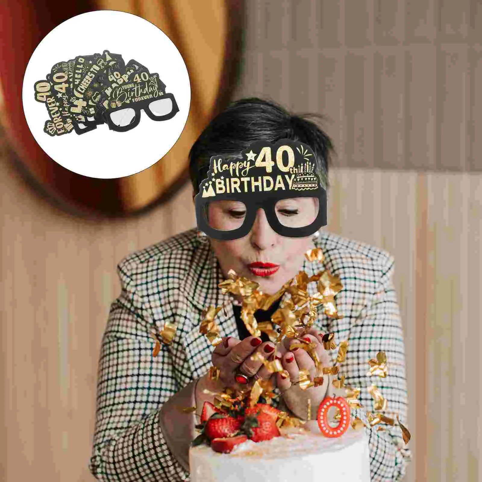 

Бумажные Очки для вечеринки в честь 40-го дня рождения, 12 шт.