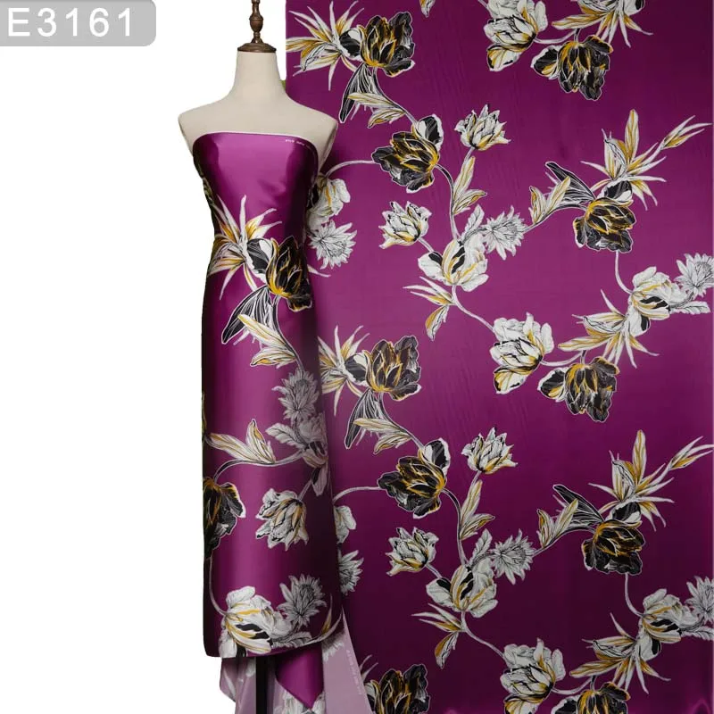 HYSK Шелковая Атласная Ткань Шармез С Цифровым Принтом На Заказ 100% Шелковый Шелк