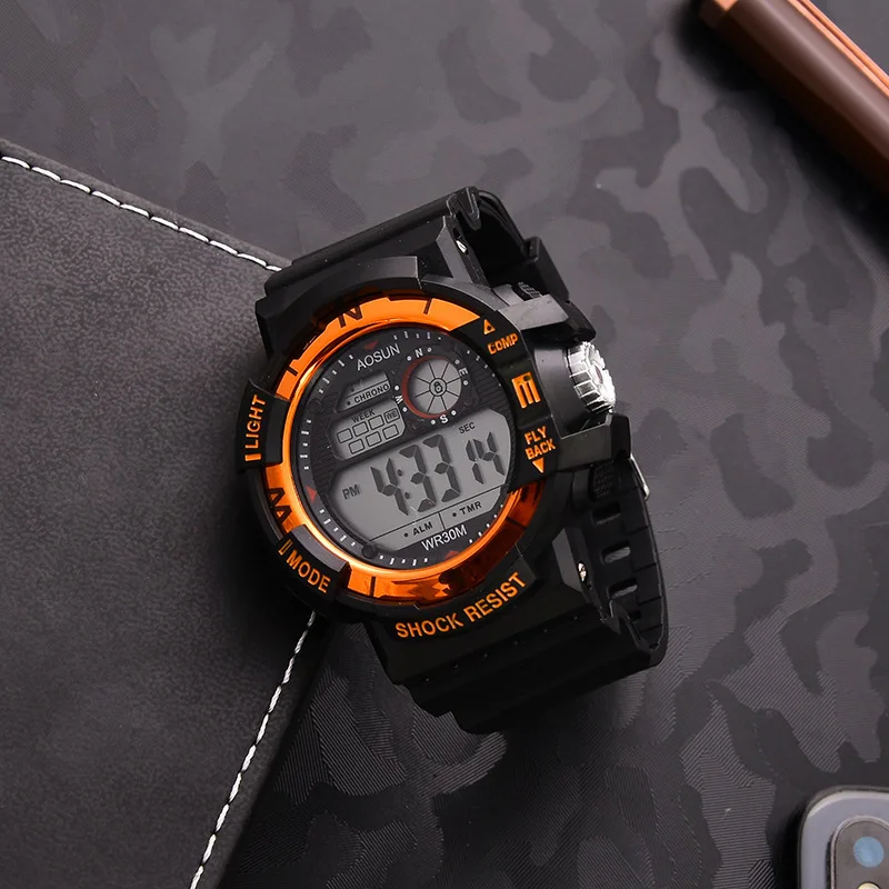 Часы наручные электронные для мальчиков спортивные водонепроницаемые
