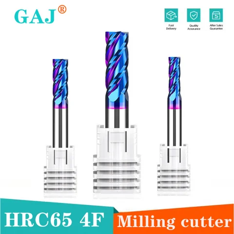 4-флейтовая твердосплавная концевая фреза HRC65, режущие инструменты с ЧПУ, твердосплавные фрезы, концевые фрезы, фреза из вольфрамовой стали, квадратная фреза