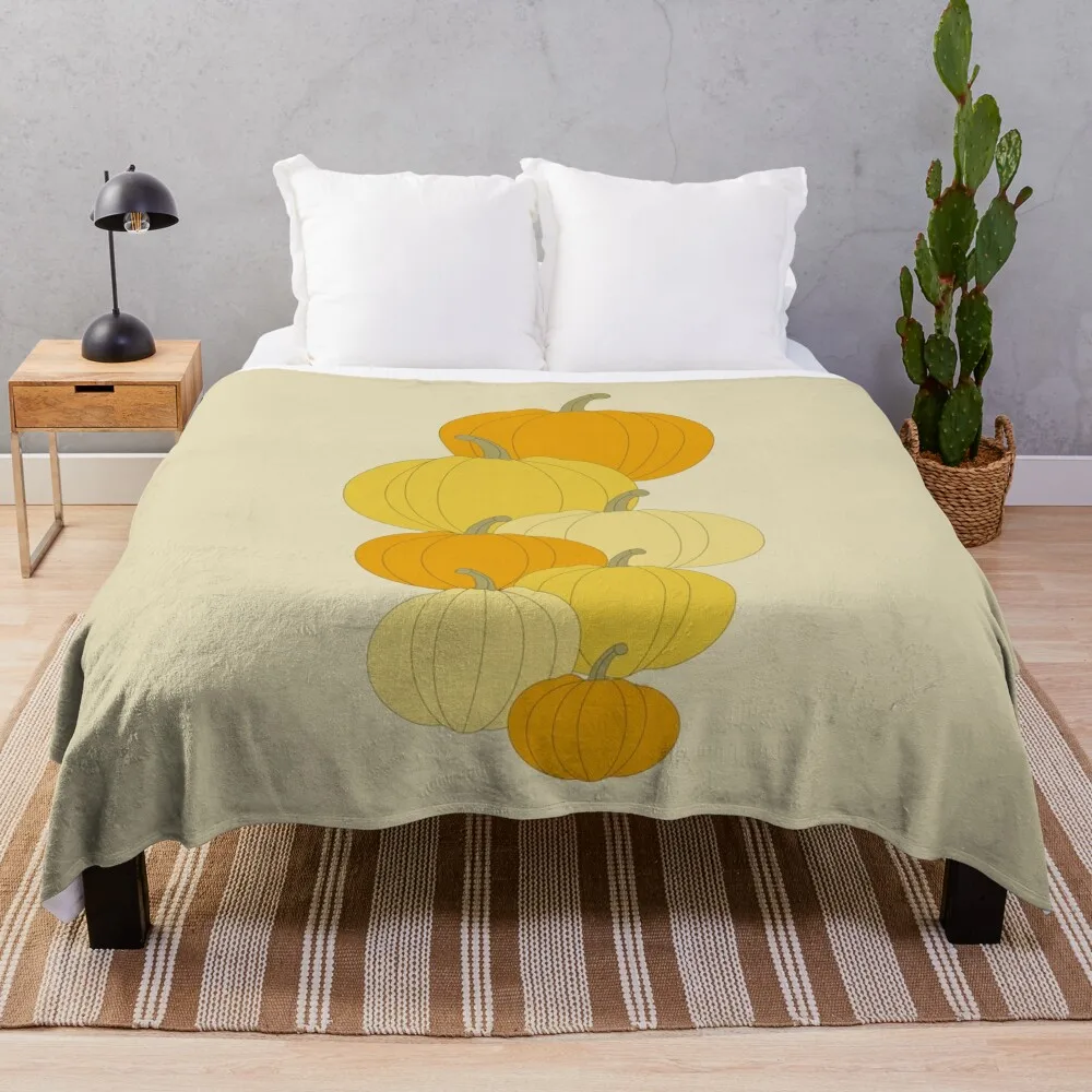 Винтажное осеннее одеяло с тыквой эстетическое кремовое фоновое Retros Beautifuls
