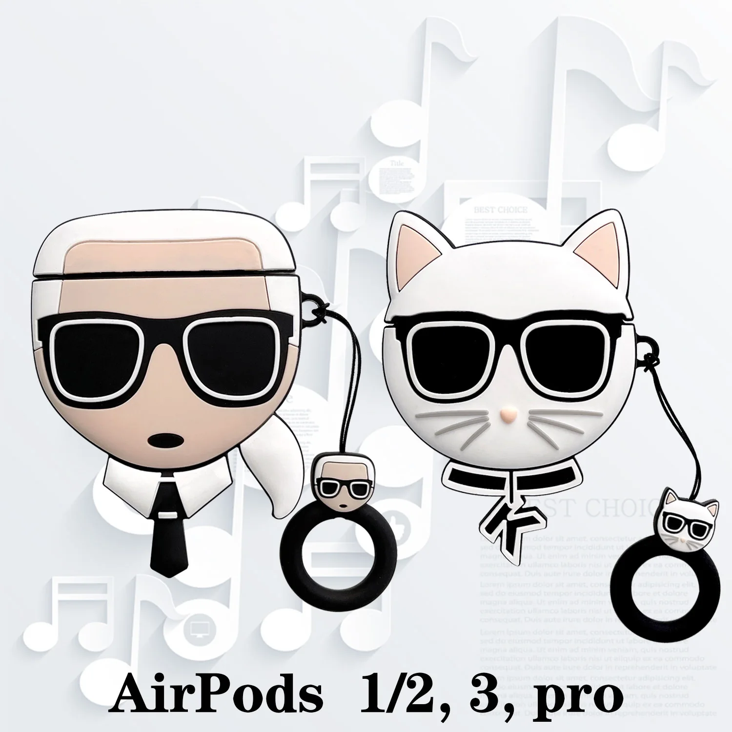 Чехол для Airpods 3 Модный 3D чехол солнцезащитных очков Carl Cat pro 2 1 беспроводной