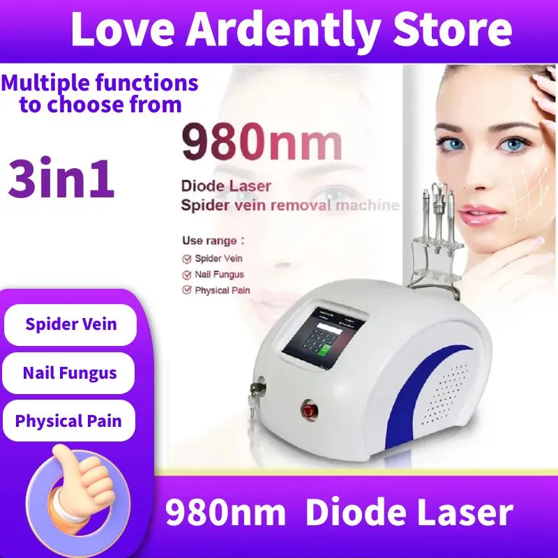 

980 nm diode Laser For Nail Fungus Treatment / Varicose Veins Physiotherapy Lipolisi 980nm Machine for commercial