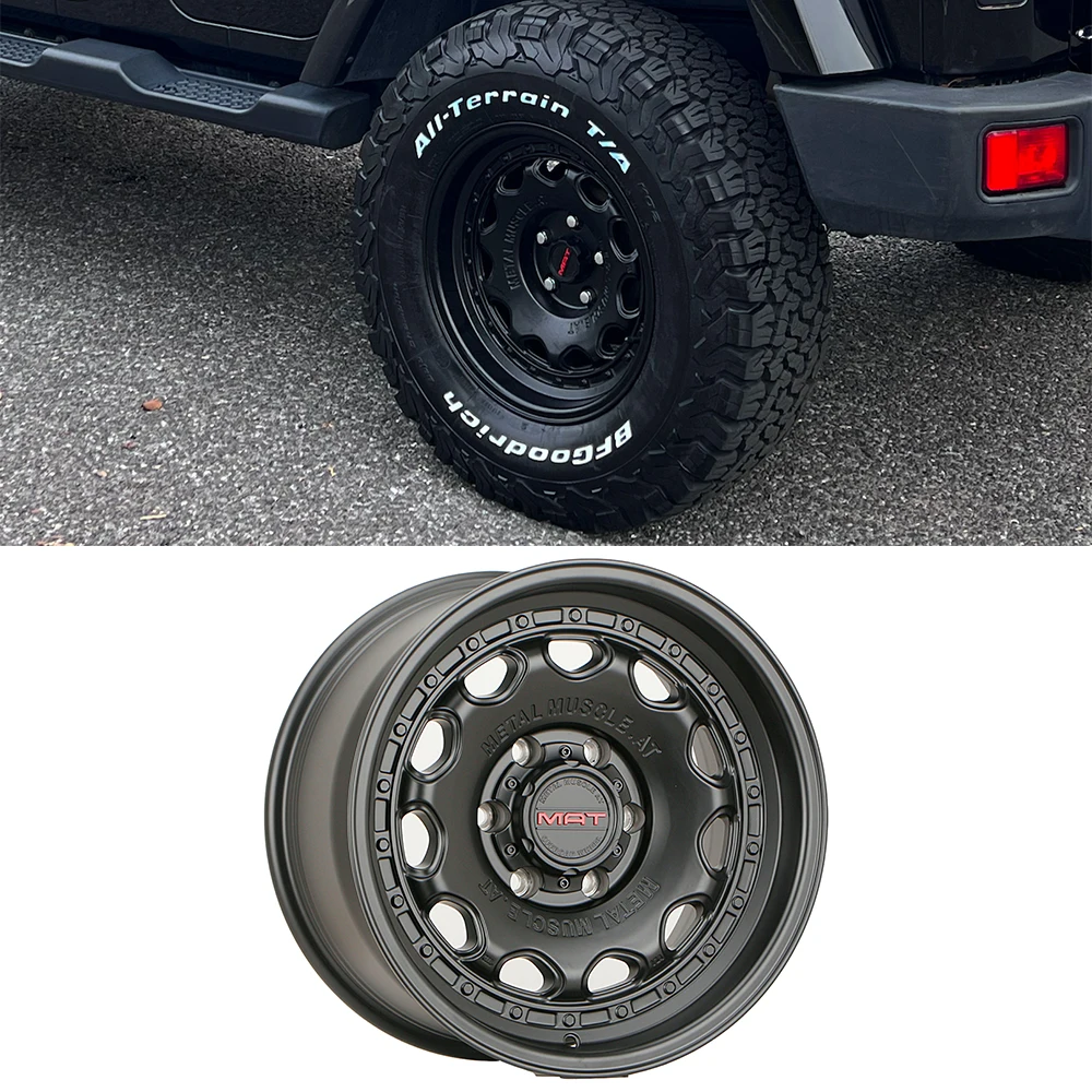 

Колесо 17 дюймов 17x8,5, обод автомобиля, матовый черный для Jeep Wrangler JK JL Gladiator JT M105