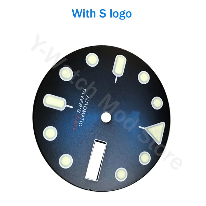 Матовый циферблат для часов Skx007, SKX009, NH36, маленький миллиметр, Abalone Nh35, чехол, универсальный циферблат, daydate, 28,5 мм, синий градиент (art.: 3920bc906ff78) - 3920bc906ff78