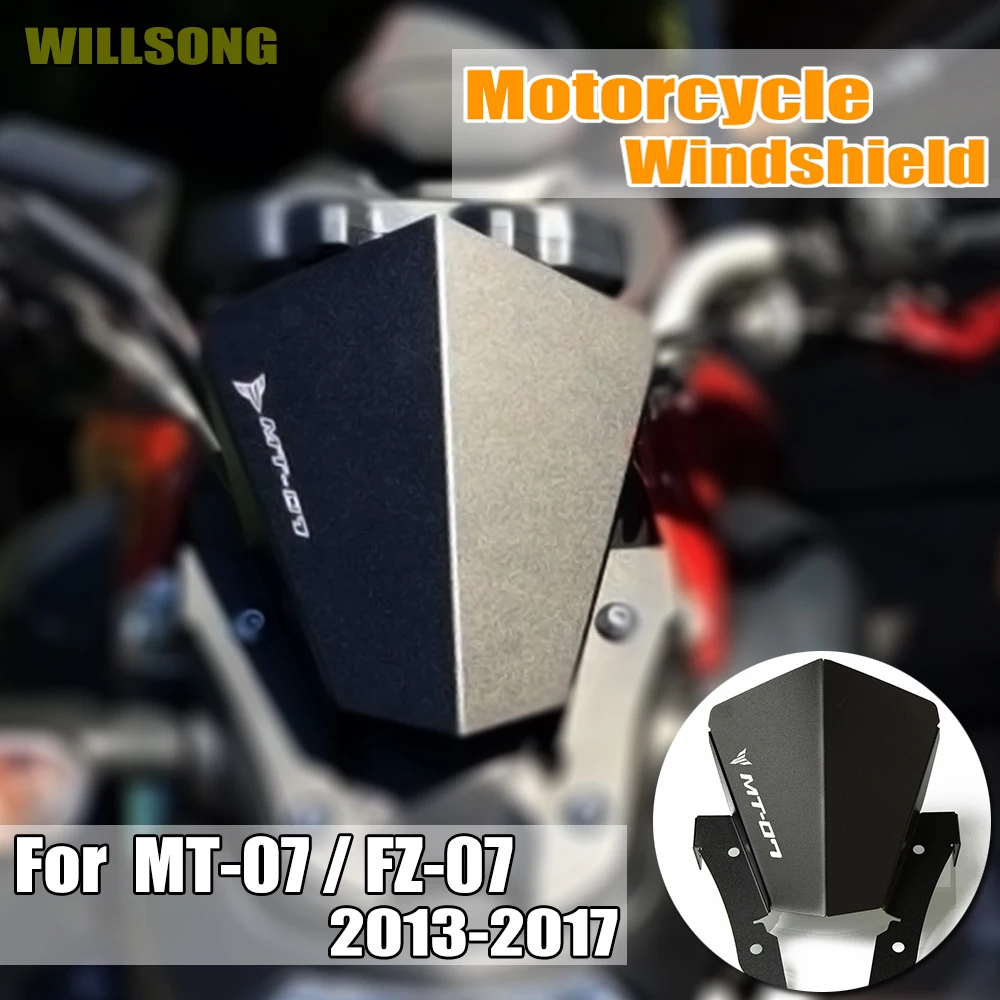 

For YAMAHA MT07 FZ07 2013-2017 Windscreen Air Wind Deflector Windshield Screen Motorcycle Accessories Aluminum