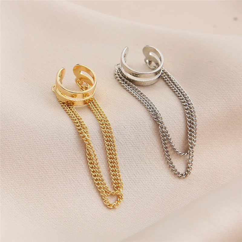 

New Long Tassel Ear Cuff Multilayer No Piercing Hook Clip Earrings For Women Simple Temperament Fashion Jewelry Gift