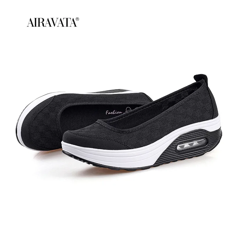 Women's Shoes Casual Sport Fashion Shoes Walking Height Increasing Women Loafers Breathable Air Mesh