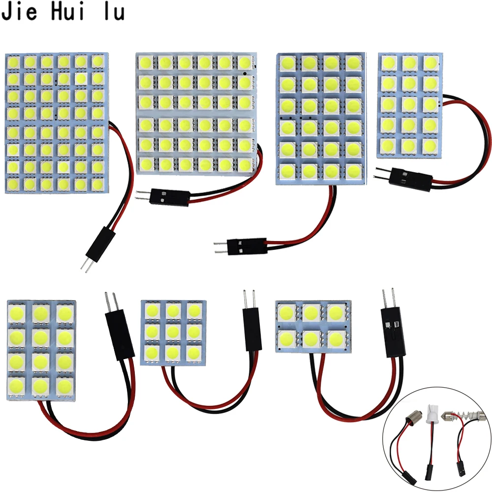 

6 9 12 15 24 SMD 5050 светильник Автомобильная панель лампа для чтения купольная лампа для автомобиля интерьера крыши карты лампа T10 W5W C5W C10W фестон 3 адаптер основания