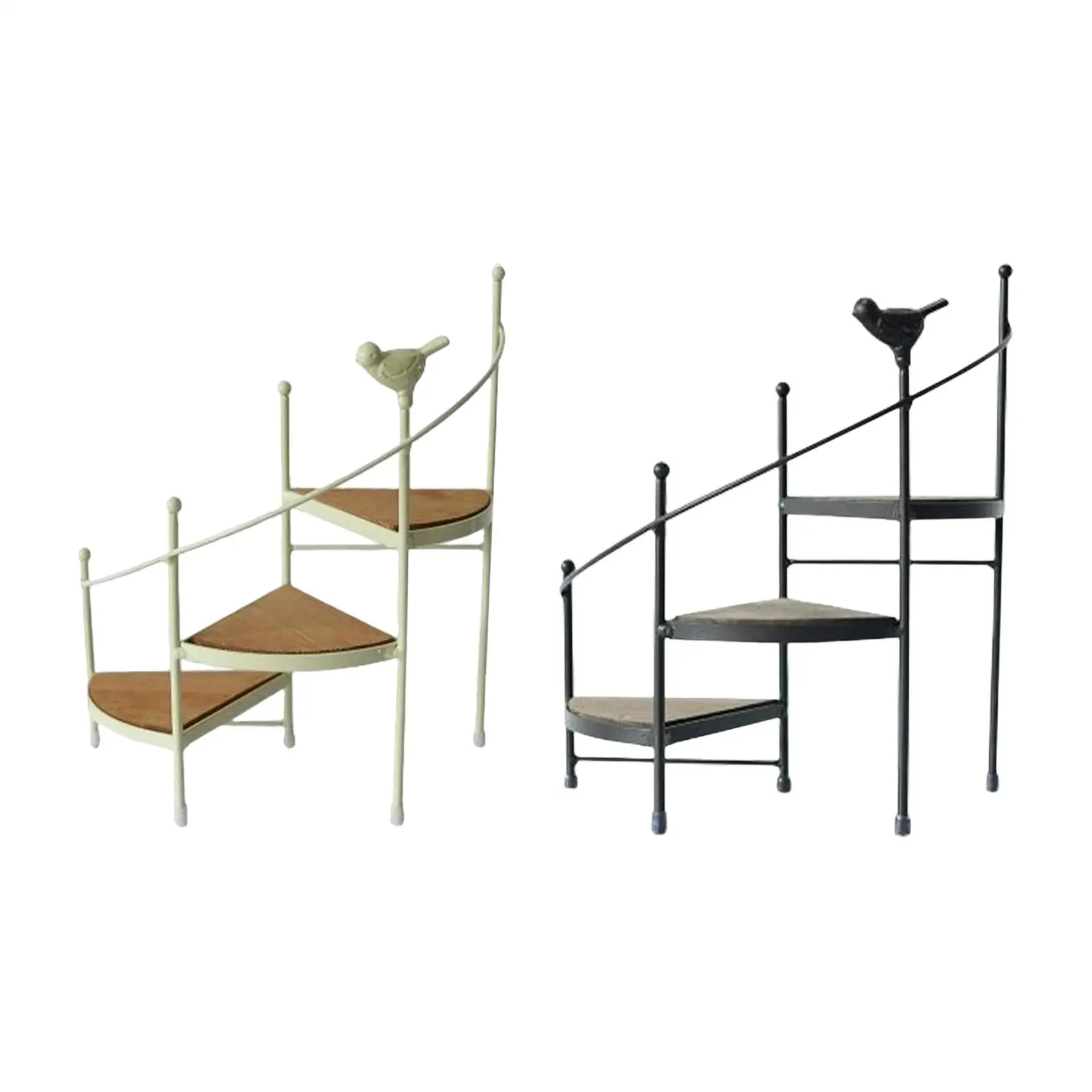 

3 Tier Stair Style Metal Plant Stand Metal Multi Tie Spiral Shelf for Patio