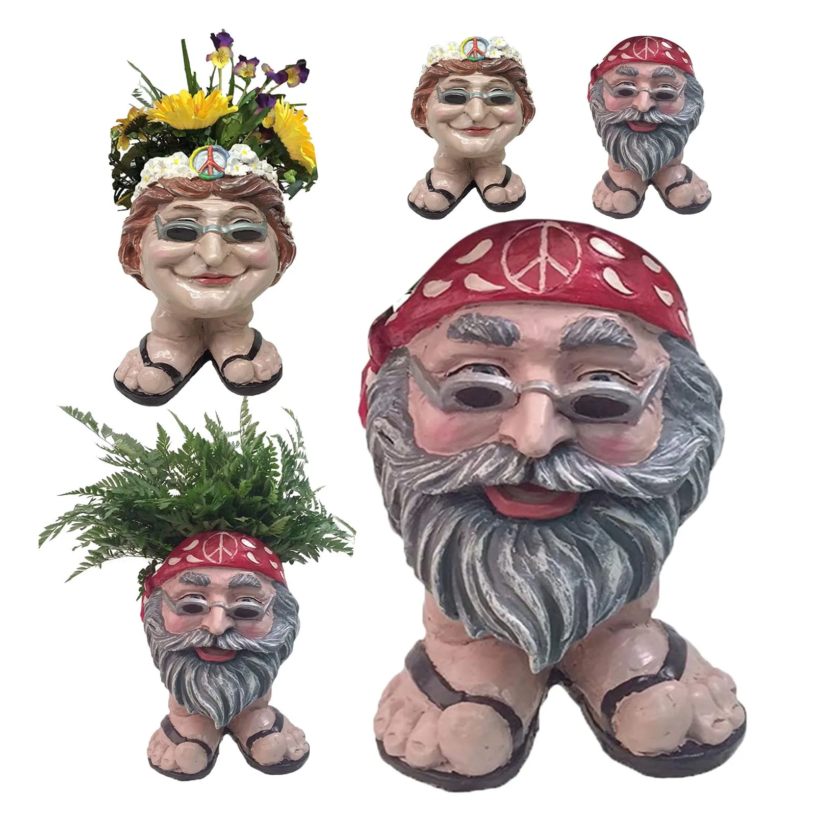 

6 for Plants Indoor with Drainage Face Flower Pot Garden Decoration Plant Flower Pot Sculpture Clear Plastic Vases Small