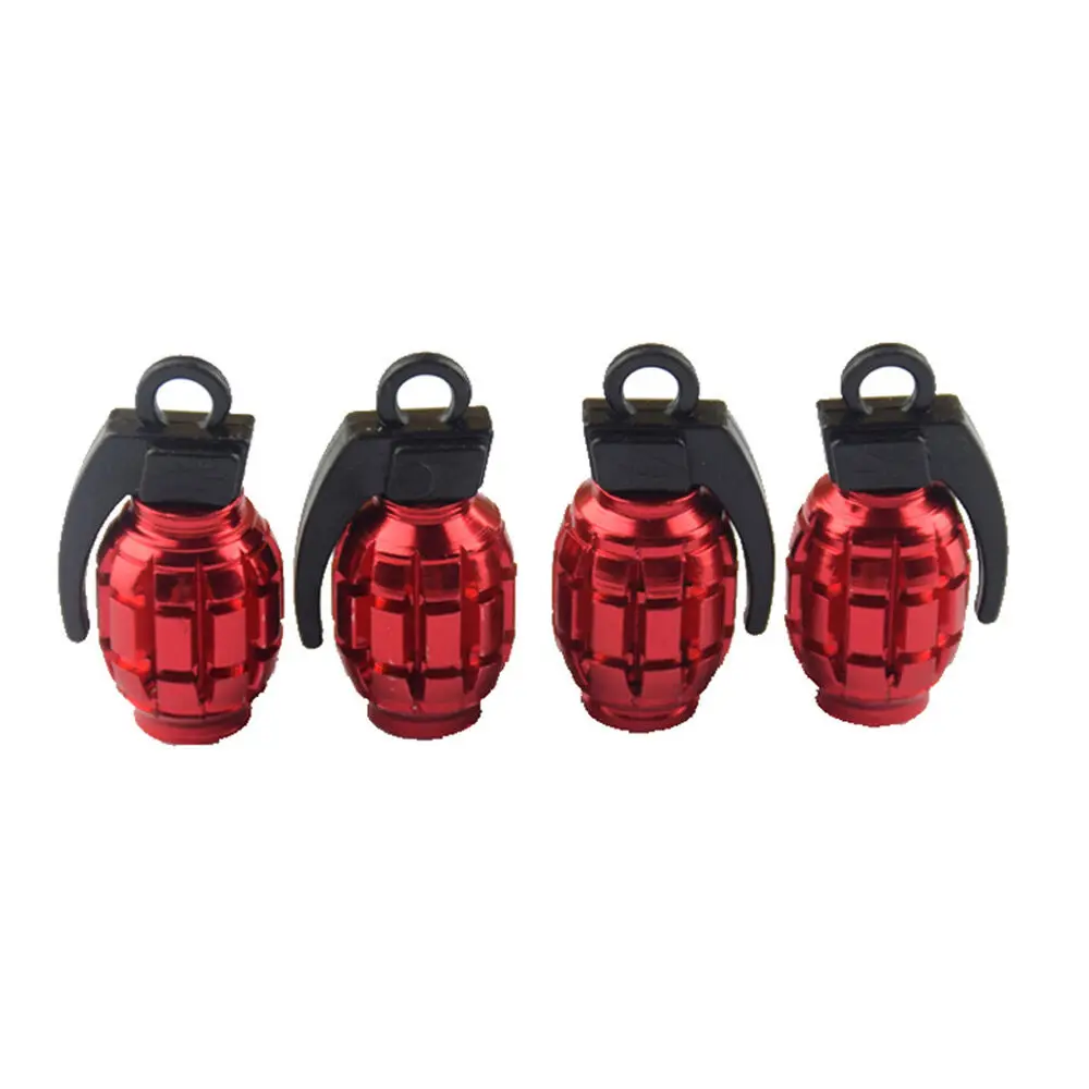 

4x Red Grenade Tire Valve Stem Caps Wheel Tire Air Valve for ATV UTV Truck Car