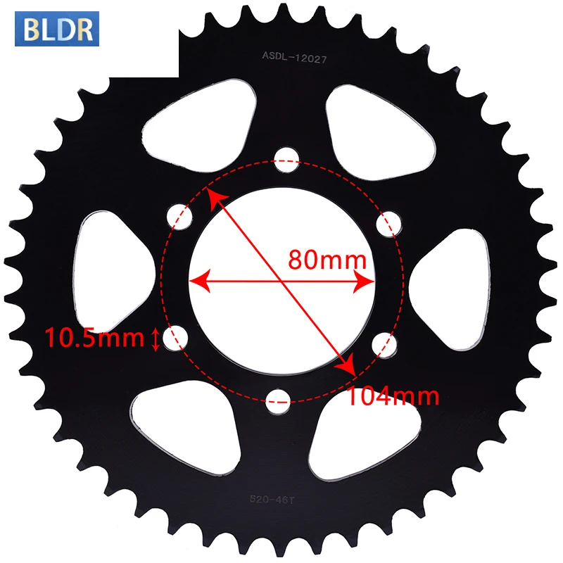 

520-46T 46 Tooth Rear Sprocket Gear Wheel Cam For Kawasaki ZX-6RR ZX600 ZX6RR ZX 6R 6RR Ninja 600 636 ZX6R ZX-6R ZX636 2013-2018